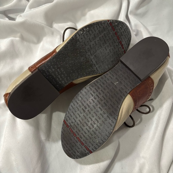 Vintage Miz Mooz Two Tone Brown & Cream Leather Oxford Heeled Shoes Size 7 - Picture 5 of 6